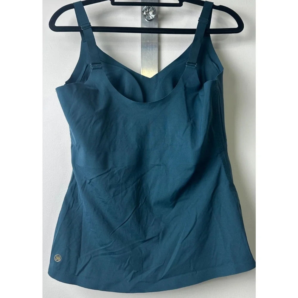 Honeylove Size L Blue Liftwear Cami Built In Bra Tank Padded Shapewear A52